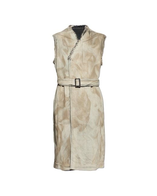 Rick Owens Natural Coat With Short Sleeves for men