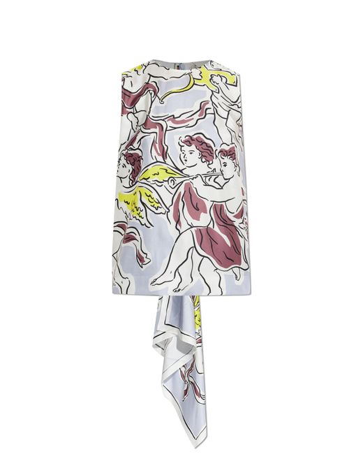 Tory Burch White Silk Top With Scarf
