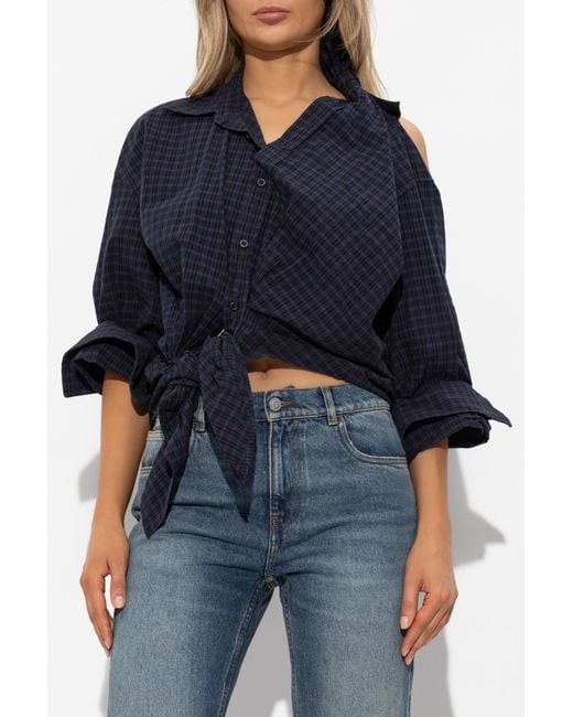 Alexander Wang Blue Checked Pattern Shirt,
