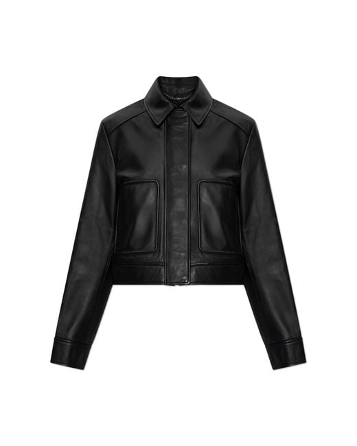Maison Kitsuné Blue Leather Jacket