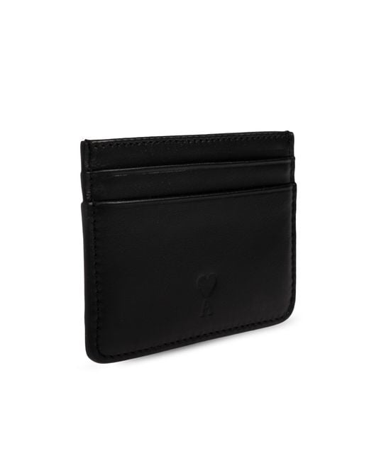 AMI Black Leather Card Holder
