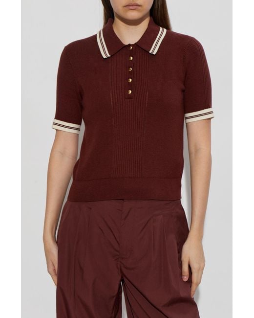 Rag & Bone Red Cotton Polo