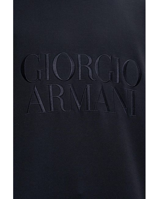 Giorgio Armani Blue Sweatshirt With Logo for men
