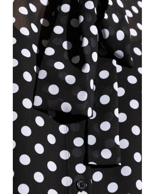 MICHAEL Michael Kors Black Polka Dot Pattern Shirt