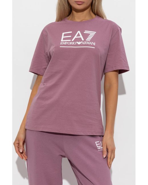 EA7 Purple T-Shirt From The "Sustainability" Collection