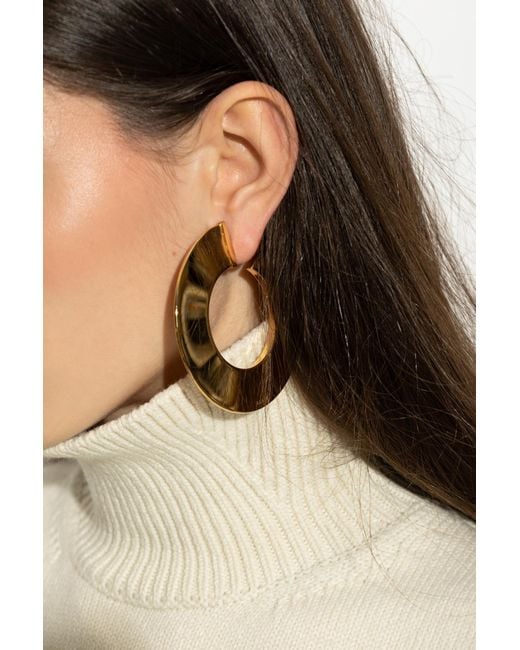 Alaïa Metallic Earrings With Logo