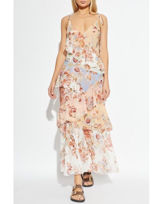 Zimmermann White Dress With Floral Motif