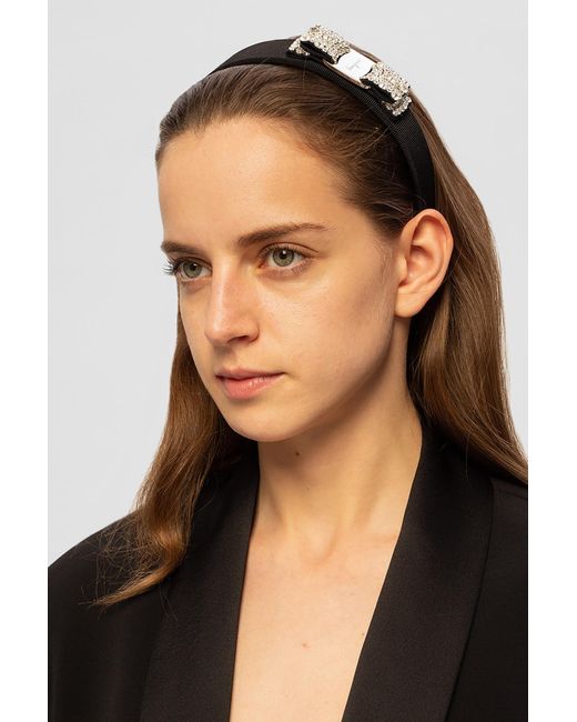 Ferragamo Black Headband With Bow