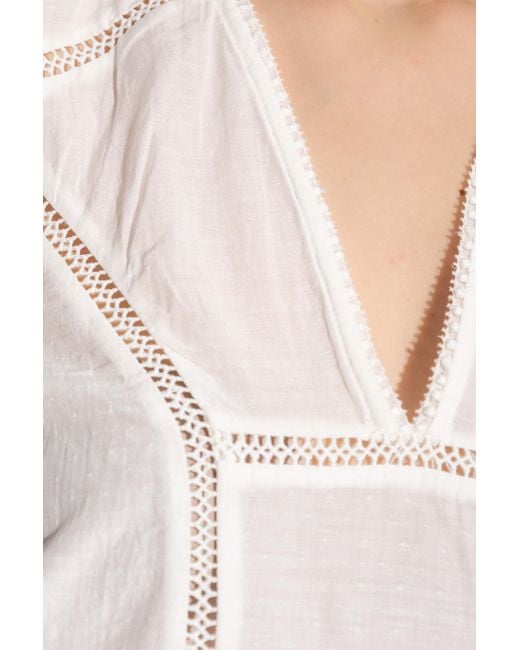 Munthe White Short Sleeve Top 'Florise'