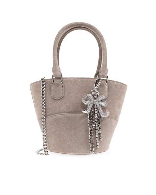Self-Portrait Black Suede Handbag