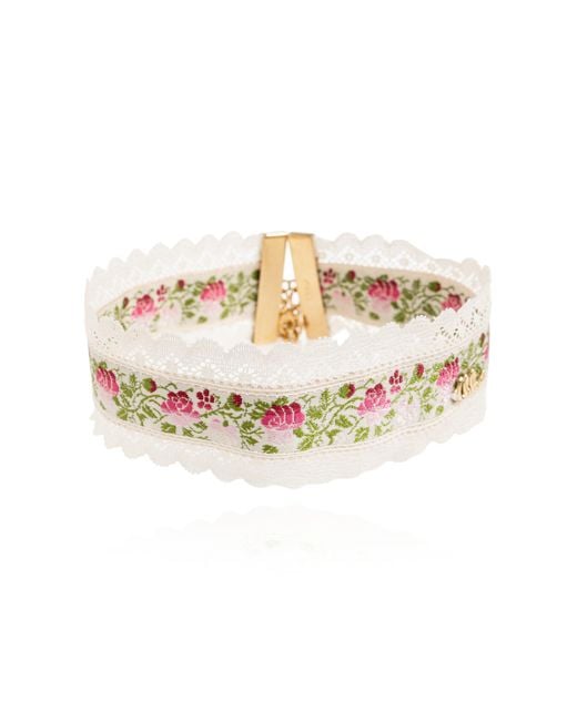 Chloé White 'Folk' Necklace With Floral Motif