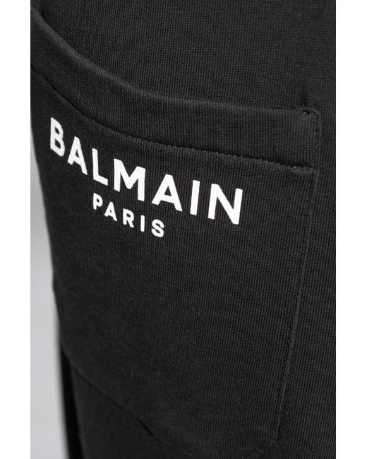 Balmain Black Cargo Sweatpants for men