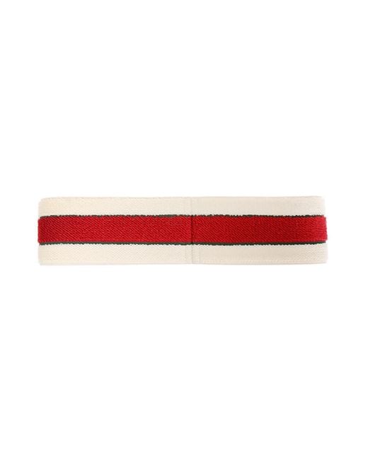 Gucci Elastic Stripe Logo Headband. Gucci Elastic Headband - Ivory/Dark Green | Editorialist main image 3