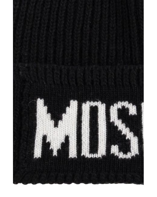 Moschino Black Cap With Logo
