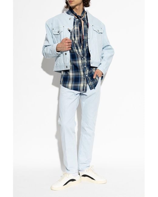 DSquared² Blue Denim Jacket With Pockets for men