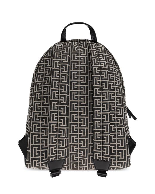 Balmain Black 'Pulse' Backpack With Monogram for men