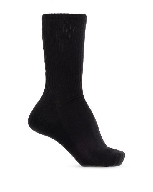 McQueen Black Cotton Socks With Logo for men