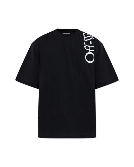 Off-White c/o Virgil Abloh Black T-Shirt With Printed Logo for men