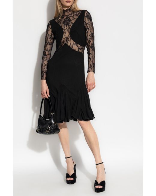 Givenchy Black Dress With Lace Inserts