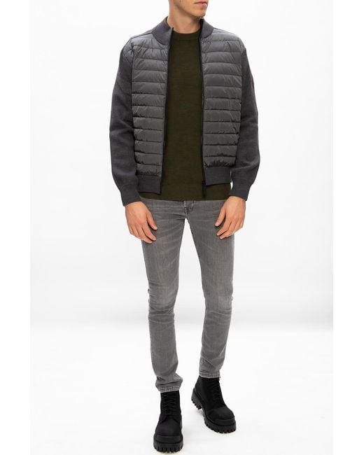 Canada Goose Gray 'Hybridge' Down Front Hoodie for men