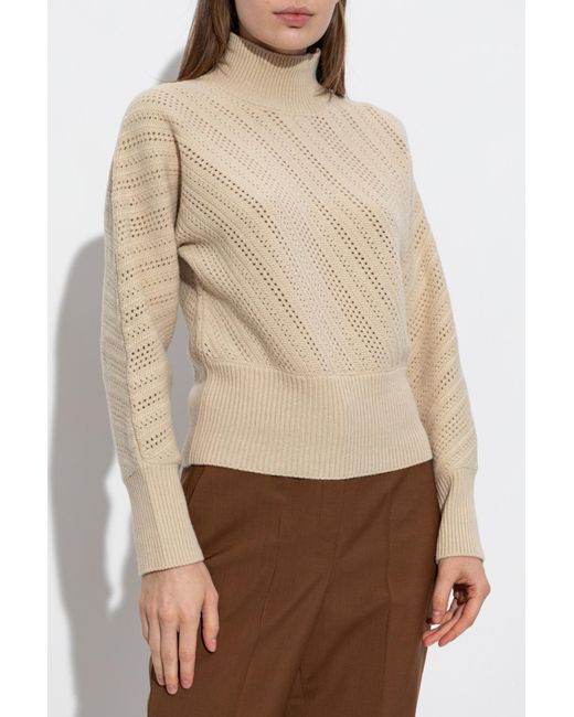 Fendi Natural Sweater With Stand-Up Collar