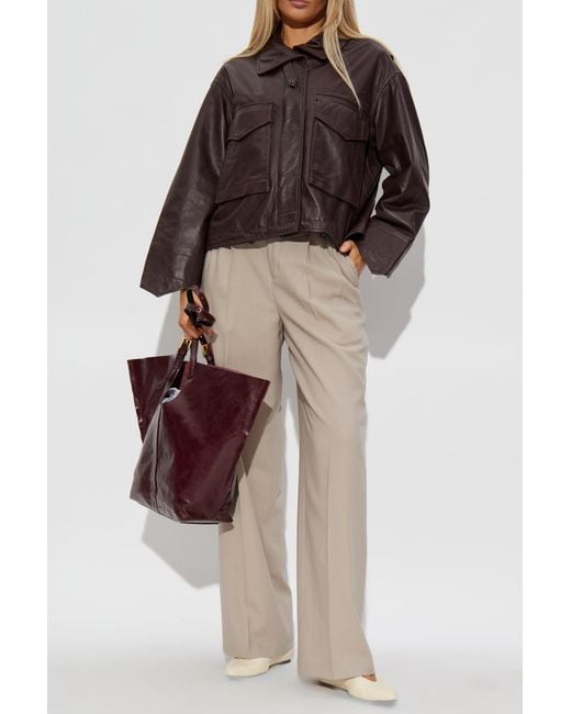 AllSaints Brown Leather Jacket "Clay"