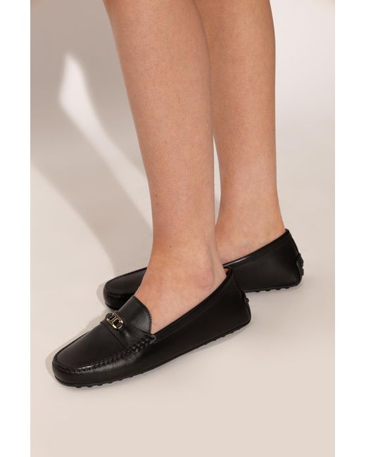 Tod's Black Leather Moccasins