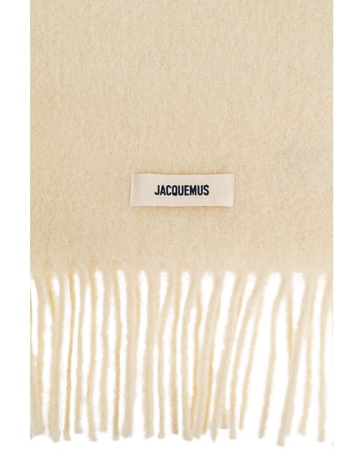Jacquemus Natural Scarf With Logo Patch