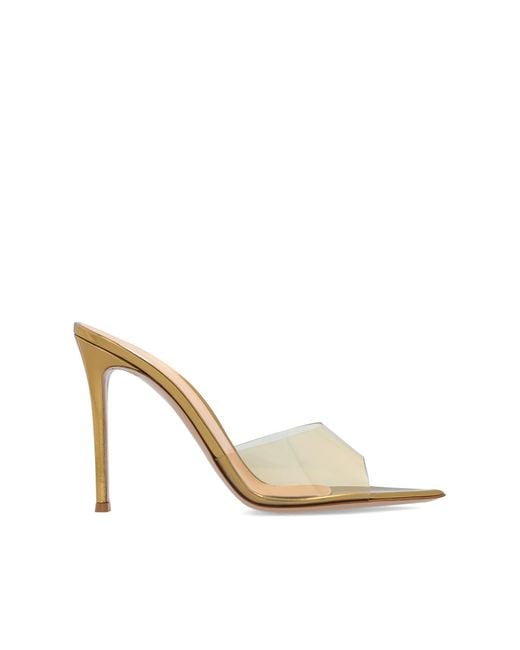 Gianvito Rossi White Heeled Mules 'Elle'