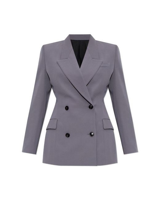 Alaïa Gray Double-Breasted Blazer