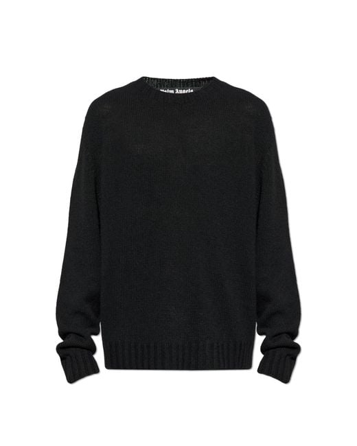 Palm Angels Black Crew Neck Sweater for men
