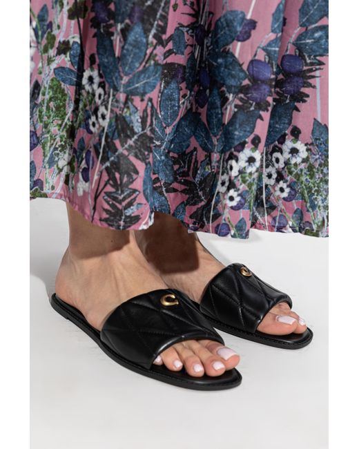 COACH Black 'Holly' Slides