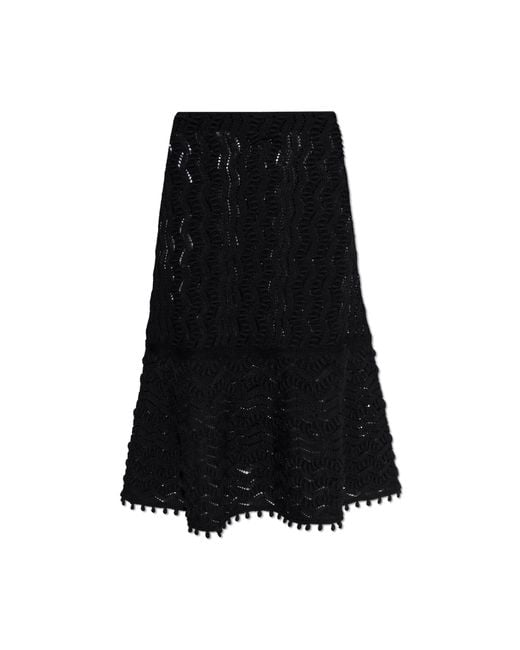 Jil Sander Black Skirt With Decorative Weave