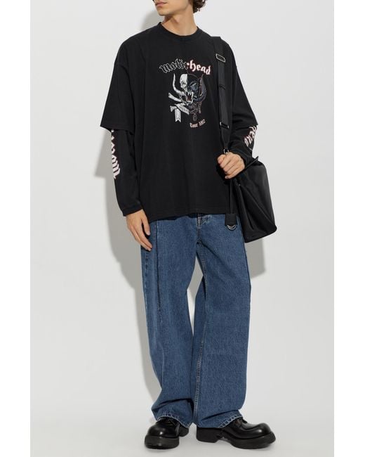 Vetements Black T-Shirt With Print for men