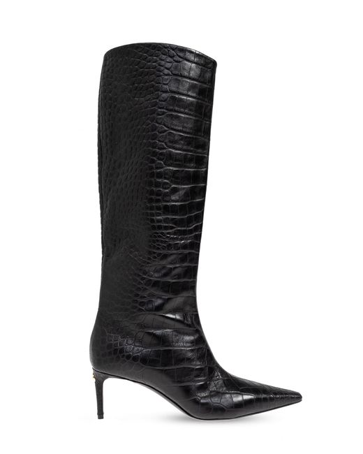 Dolce & Gabbana Black Leather Heeled Boots