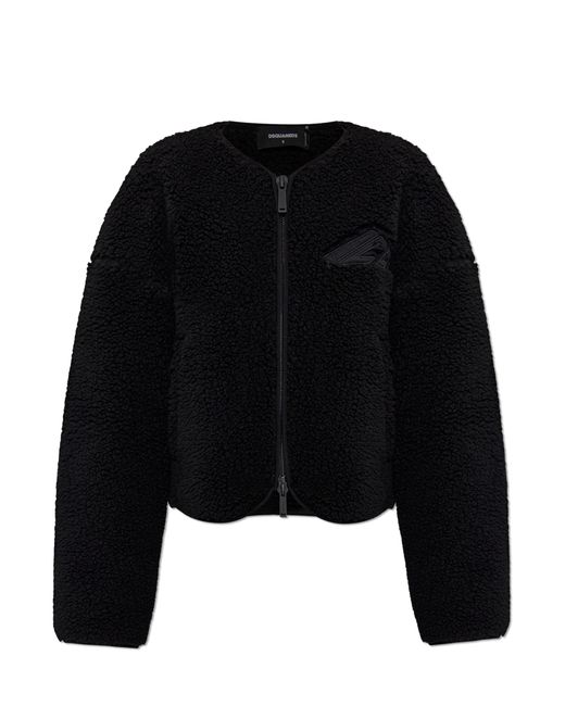 DSquared² Black Fleece Jacket With Logo