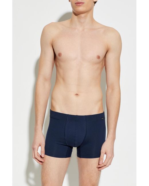 Hanro Blue Two-Pack Of Boxers From The 'Cottone Essentials' Collection for men
