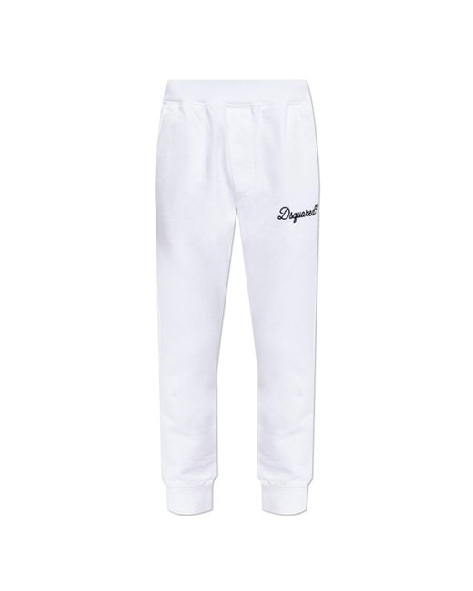 DSquared² White Sweatpants With Embroidered Logo