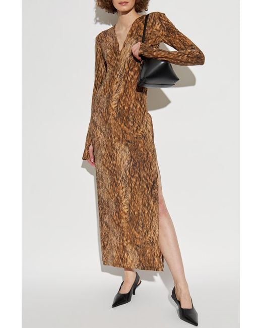 MM6 by Maison Margiela Brown Dress With Print