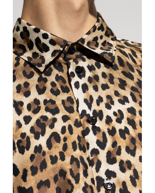 Moschino Natural Silk Shirt With Leopard Print for men