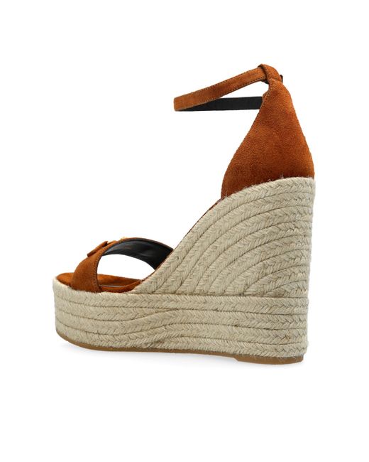 Versace Brown Wedge Sandals