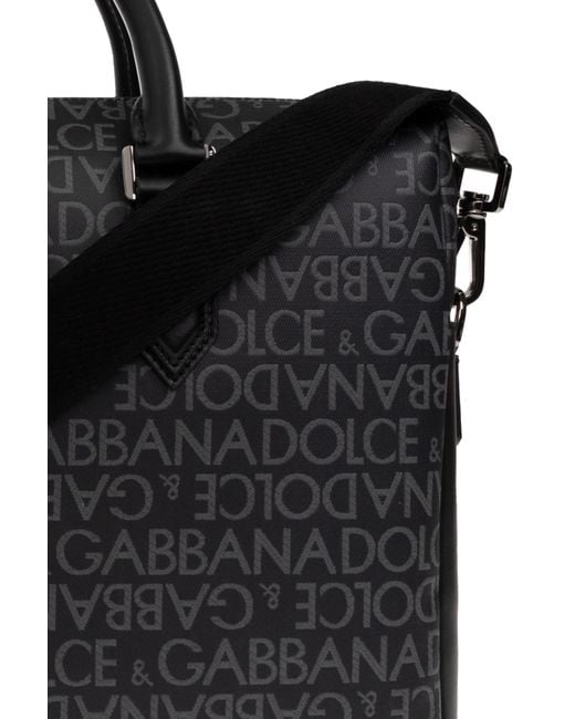 Dolce & Gabbana Black Monogrammed Briefcase for men