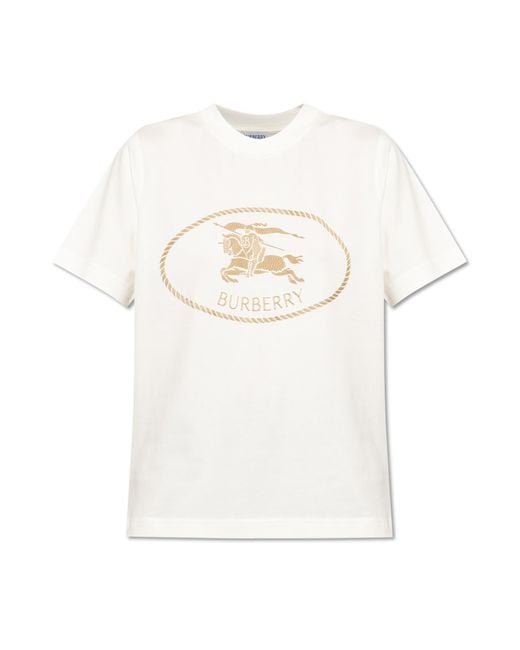Burberry White T-Shirt With Logo