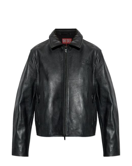 DIESEL Black Leather Jacket 'L-Amar-Fem-S2'