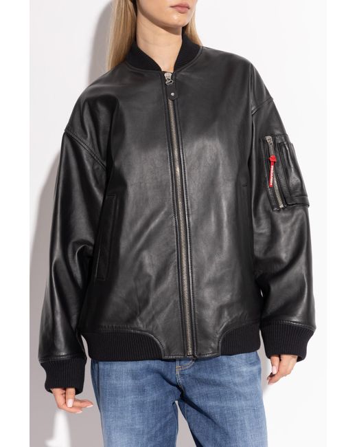DSquared² Gray Leather Jacket By