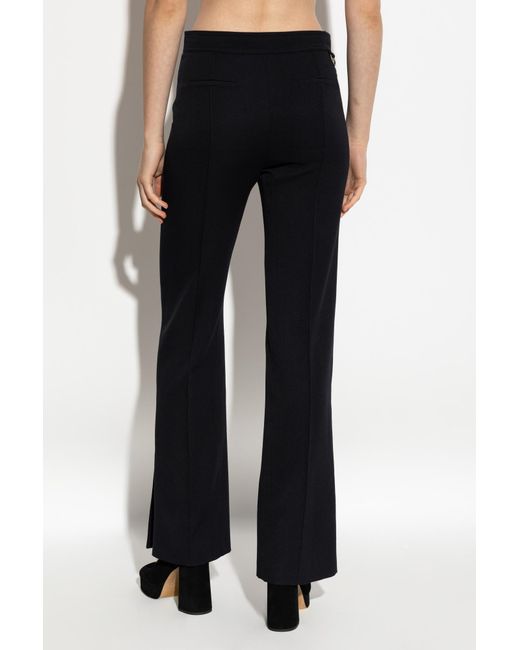 Chloé Black Wool Pleated Trousers