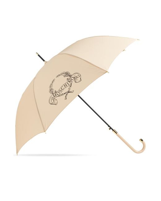 Moschino Natural Parasol With Logo