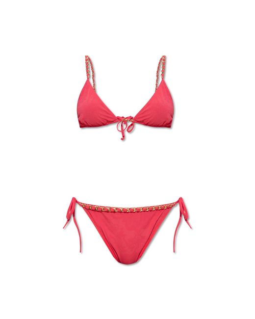 Balmain Red Two-Piece Swimsuit