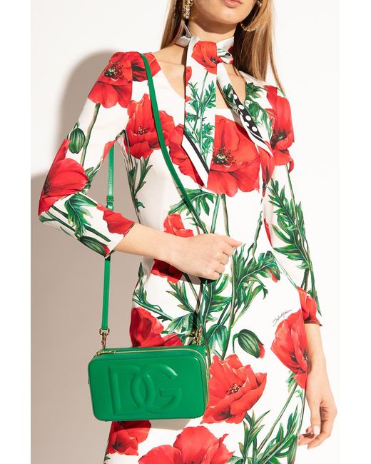 Dolce & Gabbana Green Small 3D-Effect Logo Camera Bag