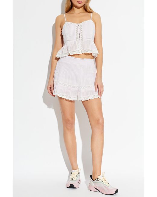 LoveShackFancy White Skirt 'Gloriana'